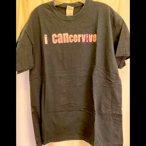 Breast cancer survivor t-shirt, size L